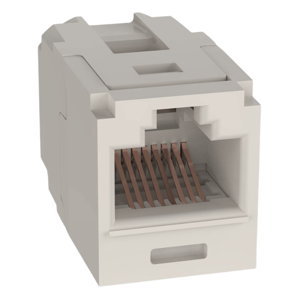 Módulo Acoplador RJ45 a RJ45, Mini-Com, Categoría 6, Color Blanco Mate