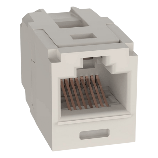 Módulo Acoplador RJ45 a RJ45, Mini-Com, Categoría 6, Color Blanco Mate