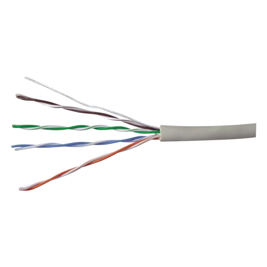 Bobina de Cable UTP 305 Metros (1000 Pies) de Cobre, PanNet, Gris, Categoría 5e (24 AWG), PVC (CM), de 4 Pares