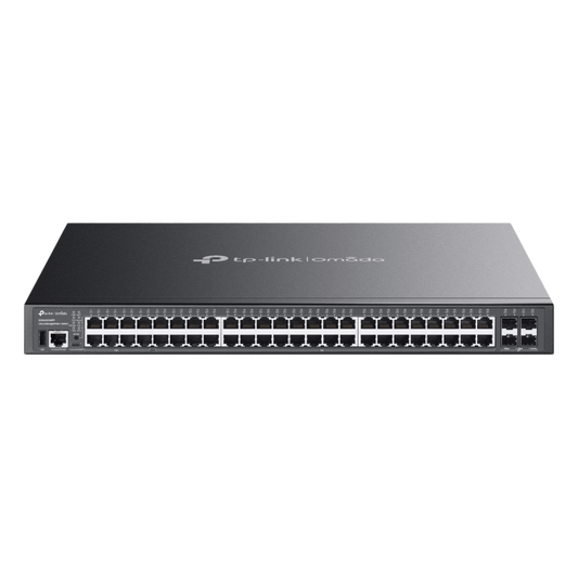 Switch Lite L3 Gestionable Apilable / 48 Puertos Gigabit PoE++ / 4 Slots 10G SFP+ / Presupuesto PoE 770W / Fast PoE y Perpetual PoE / Apilamiento Físico de 4 Unidades / L3: RIP, OSPF, VRRP / Gestión Cloud Omada SDN