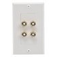 Placa de Pared | Postes de Unión Tipo Banana | Conexión para 2 Altavoces | Fácil Instalación | Conectores Chapados en Oro