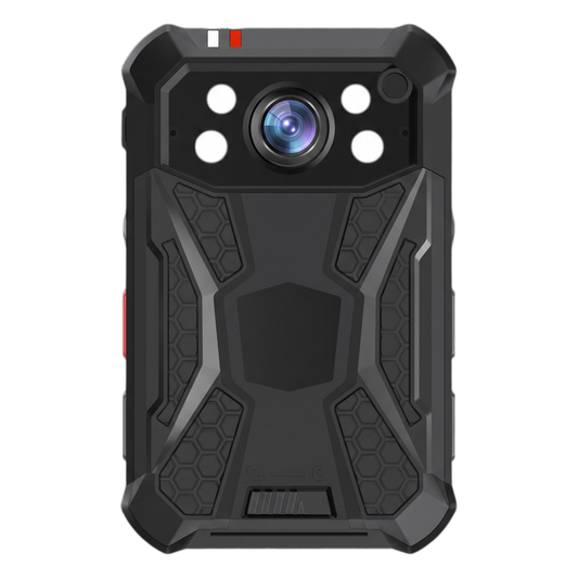 Body Camera Portátil / Grabación a 2K / Pantalla 2.4" LCD / IP68 / H.265 / 64GB de Almacenamiento / GPS / WIFI / 3G y 4G / Fotos de Hasta 40 Megapixel / Micrófono Integrado