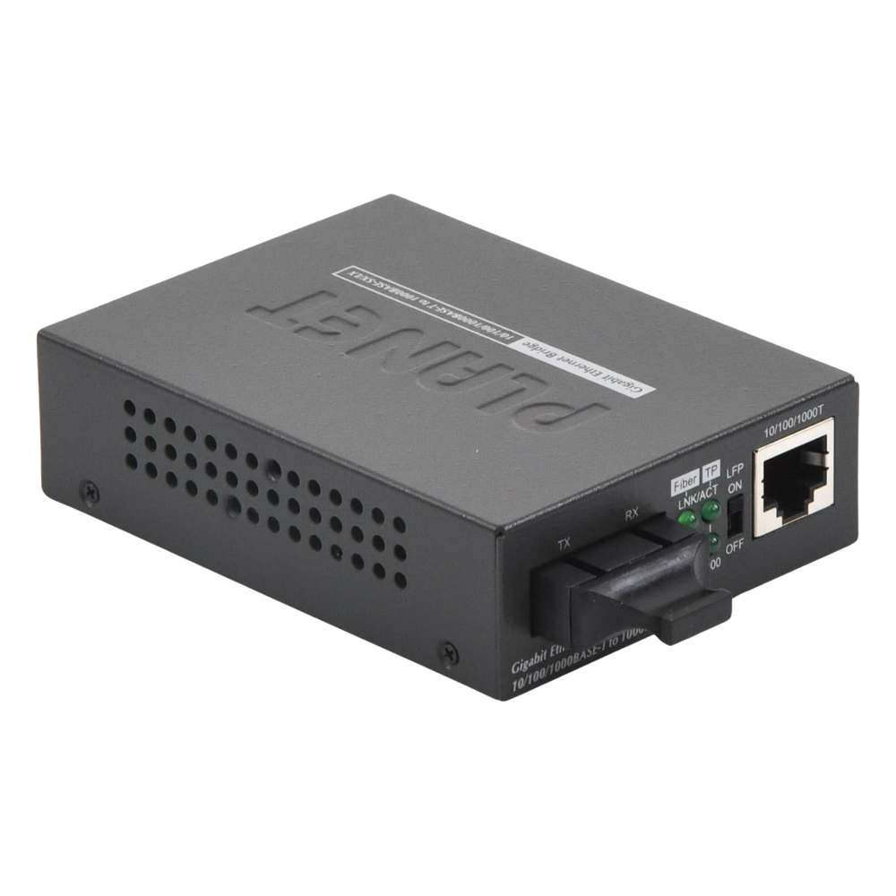 Convertidor de Medios UTP/ Fibra Óptica de 1000 Mbps, Multi-Modo, Hasta 550 m, Conector SC
