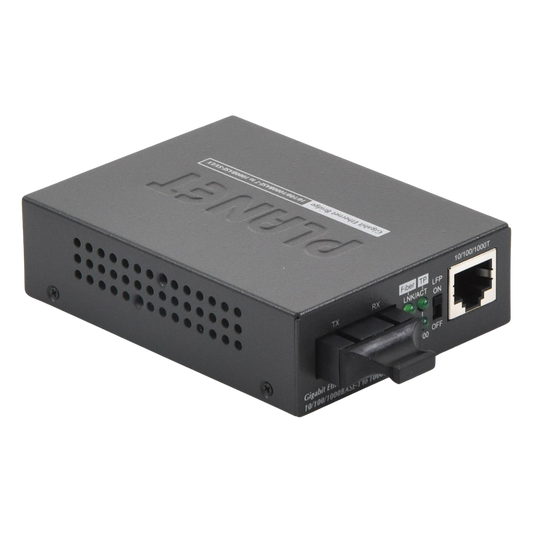Convertidor de Medios UTP/ Fibra Óptica de 1000 Mbps, Multi-Modo, Hasta 550 m, Conector SC