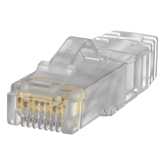 Plug RJ45 Cat6A, Para Cable UTP de Calibre 23-24 AWG, Chapado en Oro de 50 Micras, Paquete de 100 Piezas