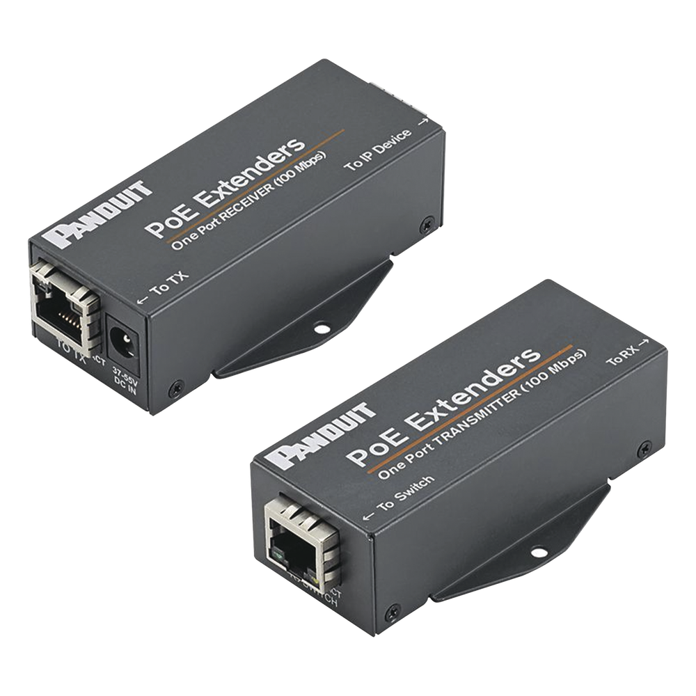 Kit de Extensor PoE/PoE+, Hasta 610 Metros (2000 ft) con Cable Cat5e o Cat6, 10/100Mbps, Incluye Transmisor, Receptor y Fuente de Alimentación