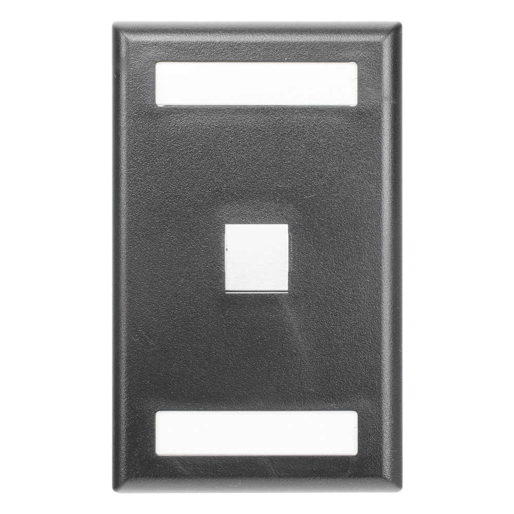 Placa de Pared Vertical, Salida Para 1 Puerto Keystone, Con Espacios Para Etiquetas, Color Negro