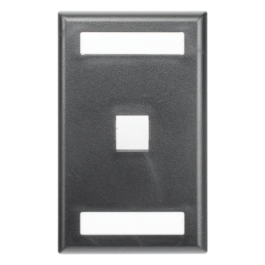 Placa de Pared Vertical, Salida Para 1 Puerto Keystone, Con Espacios Para Etiquetas, Color Negro
