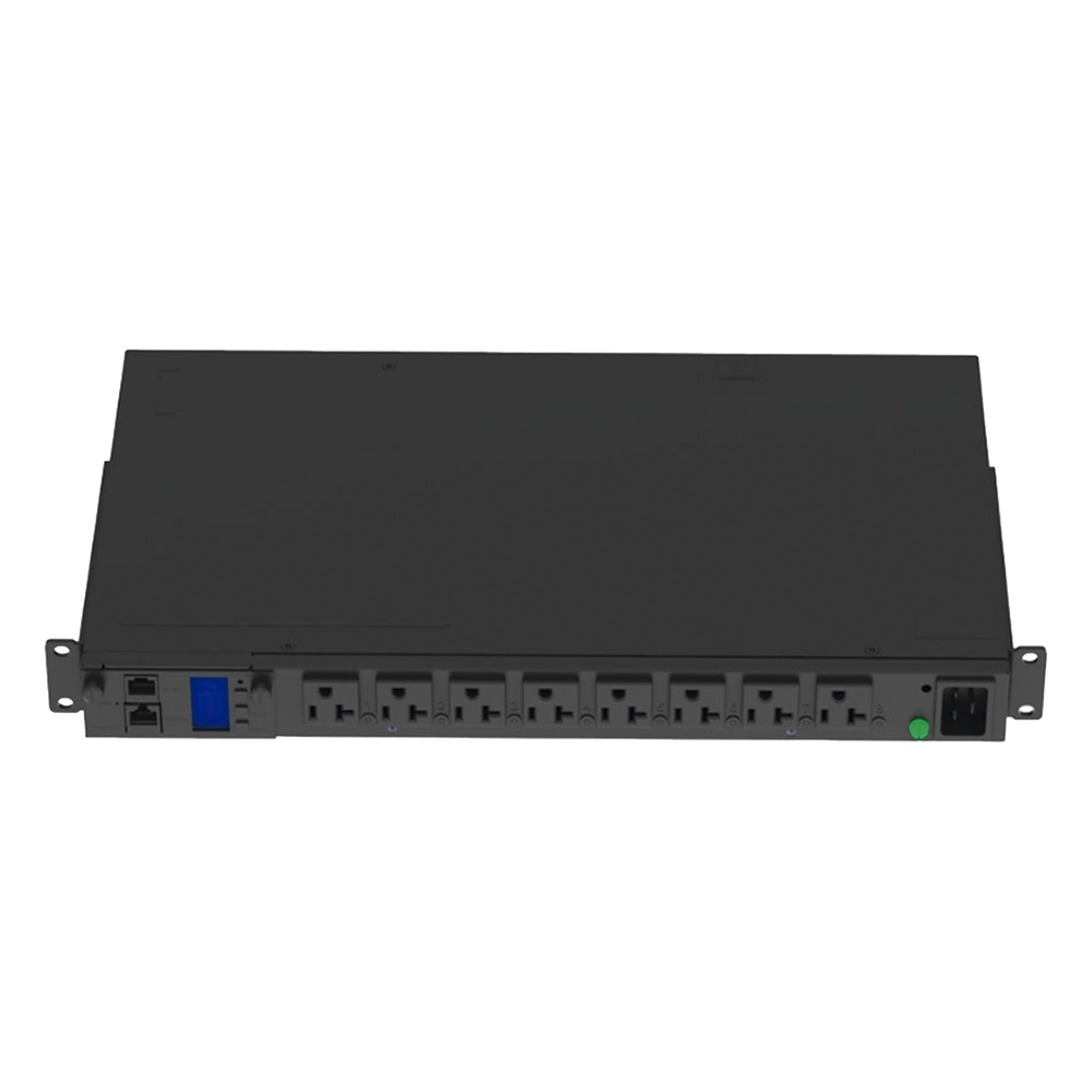 PDU Switchable y Monitoreable por Toma (MS) para Distribución de Energía, Enchufe de Entrada NEMA L5-20P, Con 8 Salidas 5-20R, Horizontal 19in, 120 Vca, 15 Amp, 1UR
