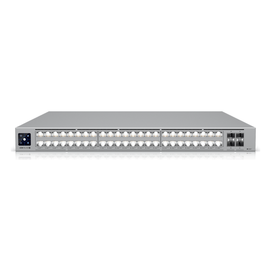 UniFi Switch USW-Pro-XG-48-PoE / Capa 3 / 48 puertos PoE+++ (32 × 10 GbE, 16 × 2,5 GbE) + 4 puertos SFP28 25 G / 1080 W PoE total