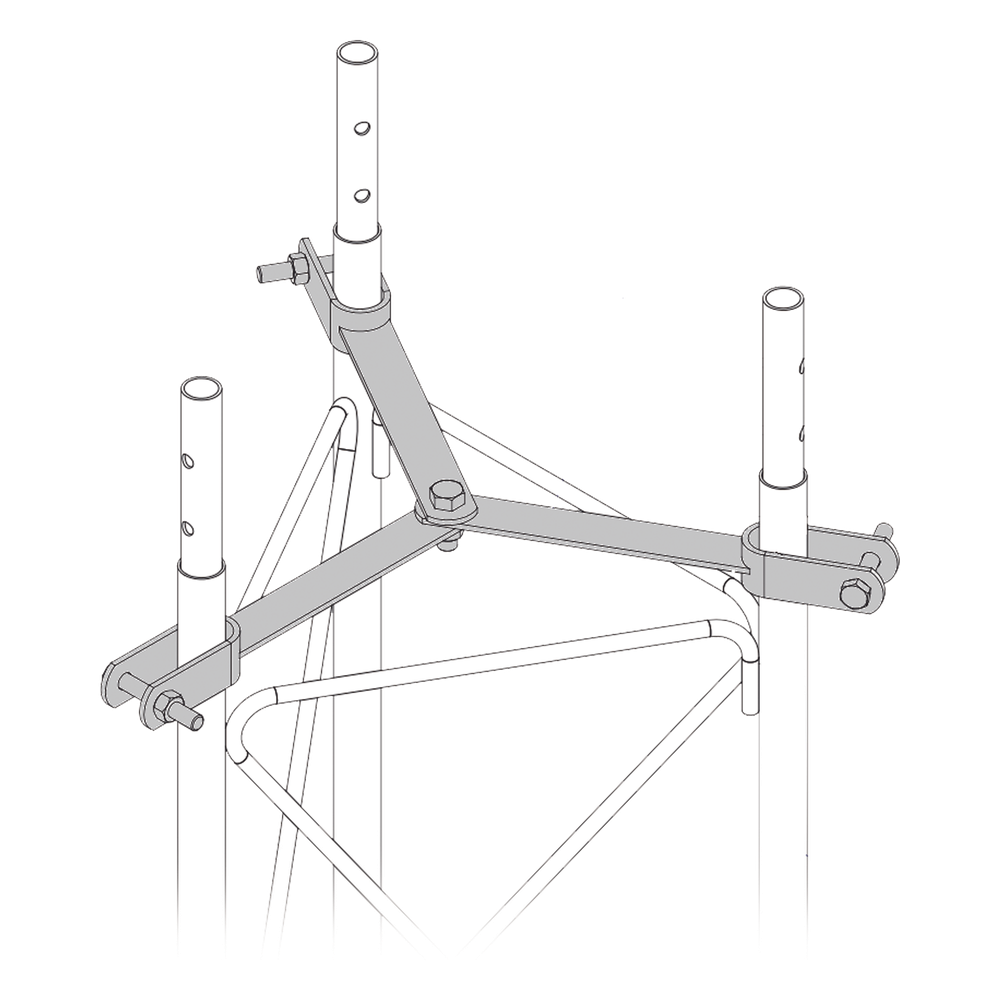 Brida para sujeción de retenida compatible con tramos STZ30G, Galvanizado por Inmersión en Caliente.