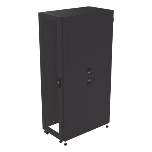 Gabinete para Telecomunicaciones Rack Estándar de 19", 42UR, 600 mm Ancho x 1000 mm Profundidad. Fabricado en Acero, Se envía el Gabinete Armado.