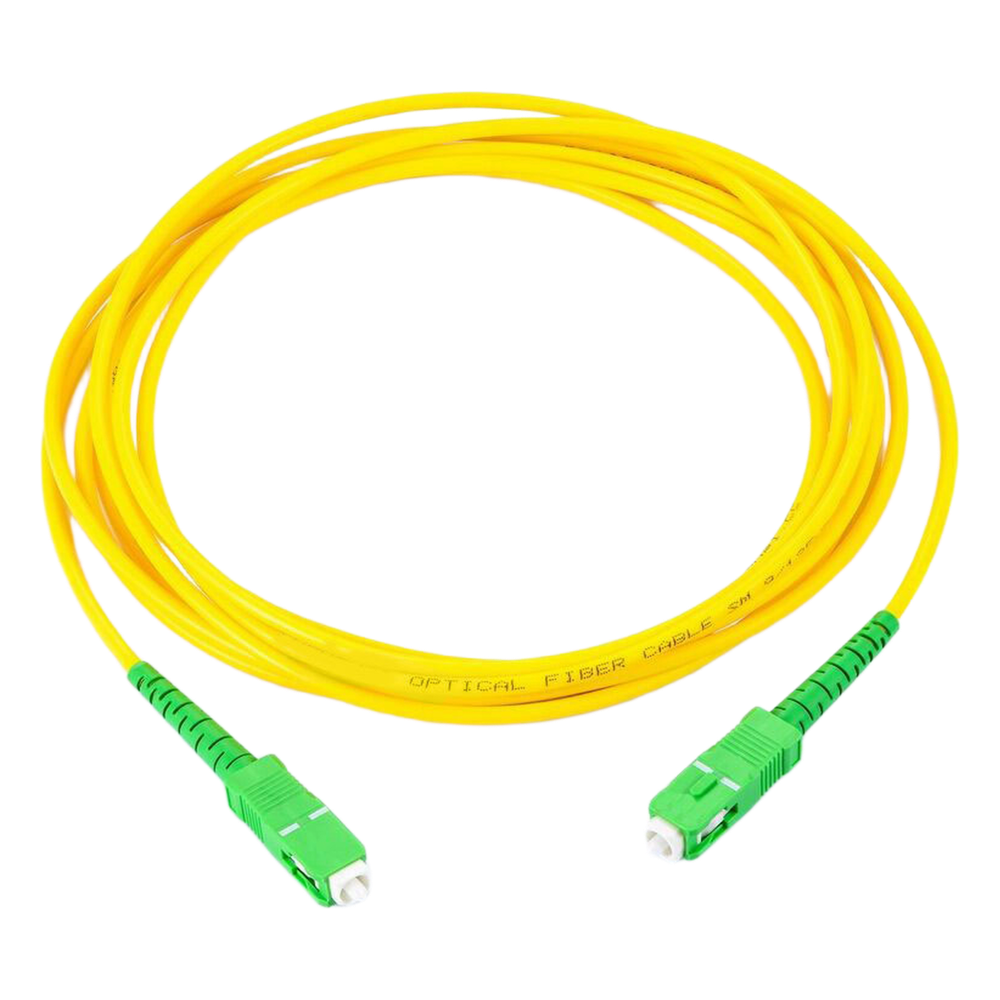 Jumper de Fibra Óptica Monomodo SC/APC SC/APC Simplex, Color Amarillo, 2 Metros (6.56 Pies)