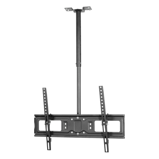 Montaje de techo Inclinable y Ajustable para pantallas desde 32-75 pulgadas / Capacidad de Carga 50 kg / VESA 200x200 hasta 600x400 / Acabado Resistente a Rasguños / Incluye Herrajes de Montaje