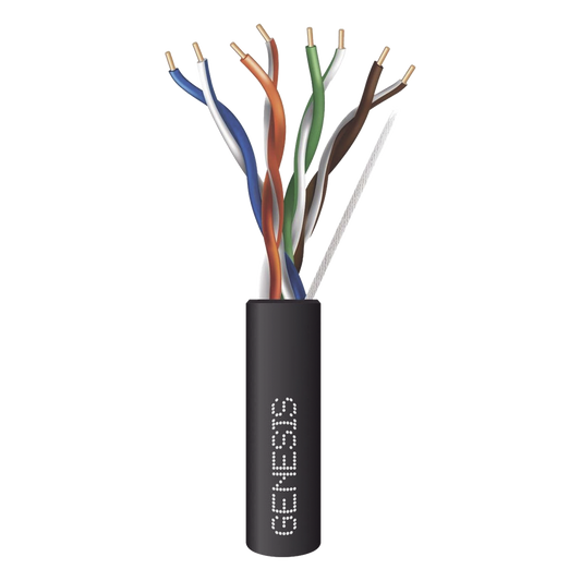 Bobina de Cable de 305 Metros (1000 Pies) / UTP Cat6 PLENUM / Color Negro / UL, CMP SPNLS / Probado a 350 MHz / Aplicaciones de CCTV / Redes de Datos / IP Megapixel / Control RS485