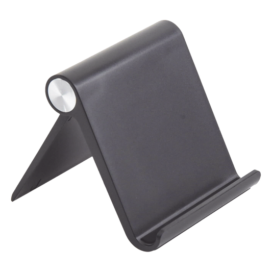 Soporte de Escritorio  para Teléfono Celular / Ajustable de 0° a 100° / Goma Antiarañazos / Antideslizante / Amplia Compatibilidad con dispositivos de 4'' a 7.9'' / Plegable / ABS / Color Negro