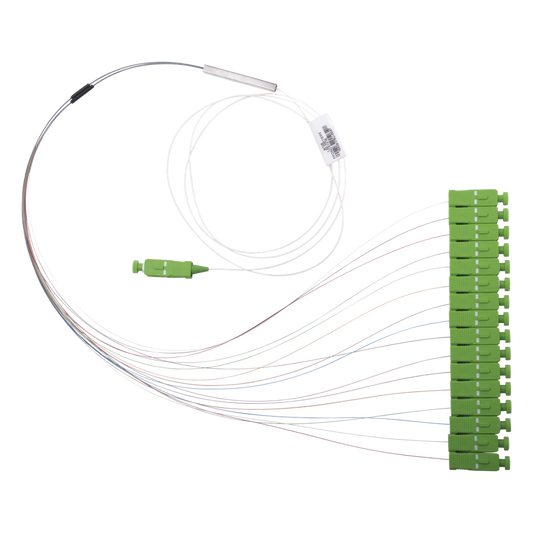 Divisor Óptico (Splitter) Tipo PLC, de 1x16, Con Conector de Entrada SC/APC y Conectores de Salida SC/APC