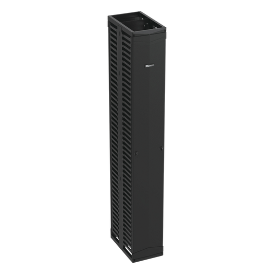 Organizador Vertical PatchRunner™, Doble (Frontal y Posterior), Para Rack Abierto de 45 Unidades, 12in de Ancho, Color Negro