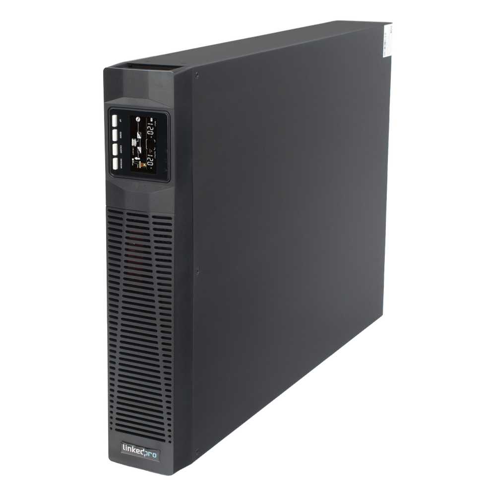 UPS de 3000VA/2700W / Topología On-Line Doble Conversión con Baterías Internas / Entrada y Salida de 120 Vca  / Pantalla LCD Configurable / Formato Rack o Torre / 8 Salidas