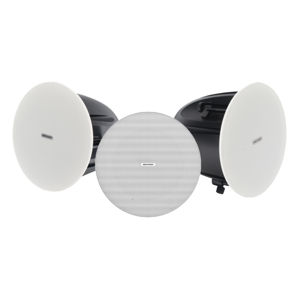 Kit Altavoz principal y 2 bocinas secundarias / No requiere amplificador | Bluetooth | Solo alimenta la principal | Hik-Connect | 10 Watts | Musical Ambiental | Voceo | Calendarización de audios