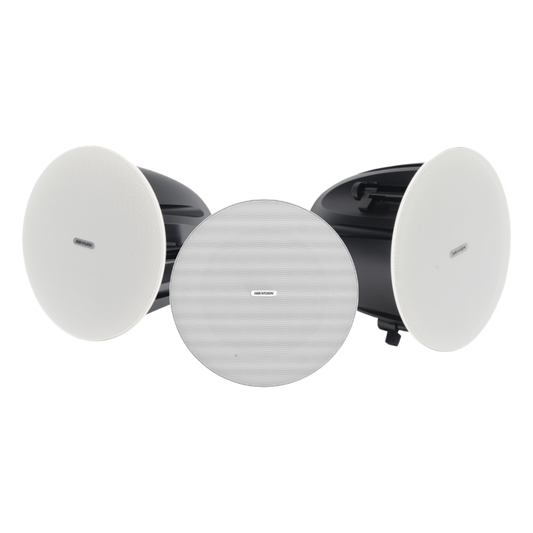 Kit Altavoz principal y 2 bocinas secundarias / No requiere amplificador | Bluetooth | Solo alimenta la principal | Hik-Connect | 10 Watts | Musical Ambiental | Voceo | Calendarización de audios
