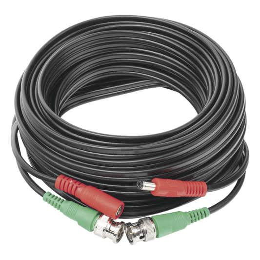 Cable Coaxial (BNC RG59) + Alimentación / SIAMES / 10 Metros (32.81 Pies) / Aleación Cobre + Aluminio CCA / Para Cámaras 4K / Uso Interior y Exterior