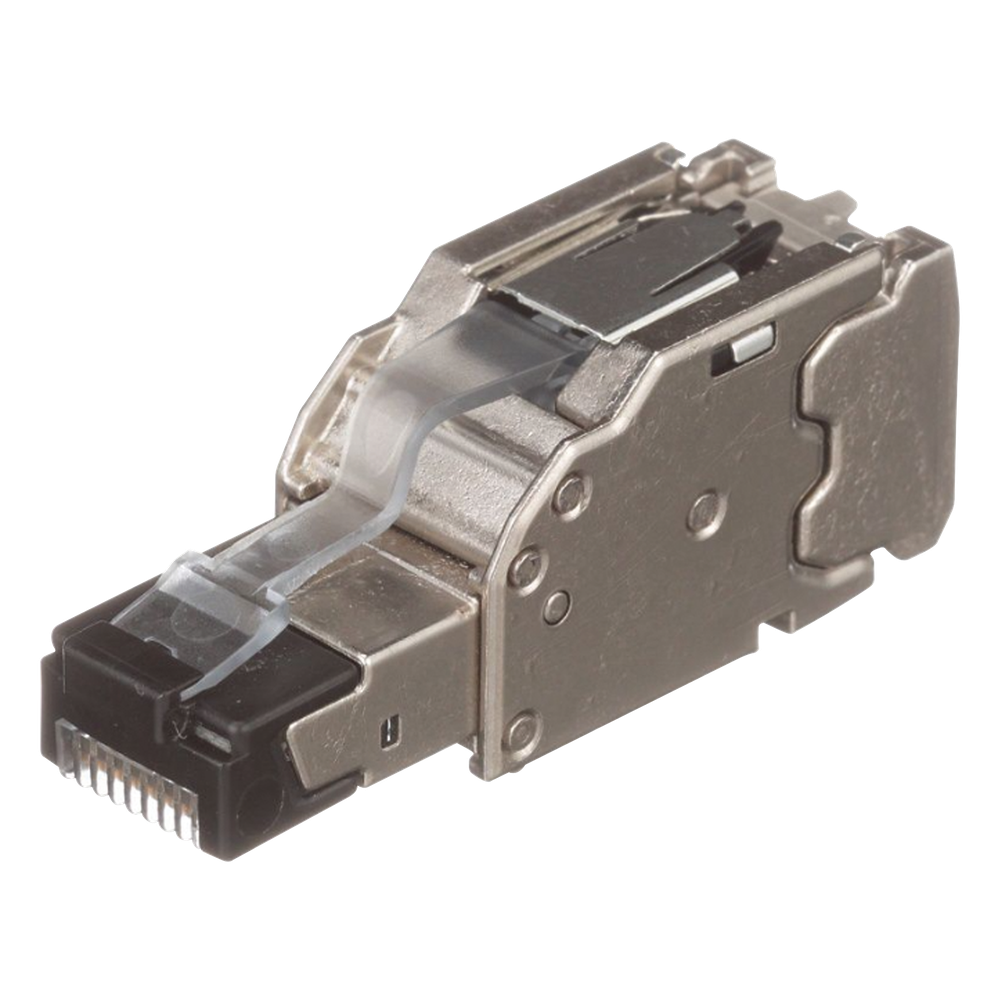 Plug RJ45 Blindado, Instalación Recta, Terminación en Campo Certificable, Compatible con Cat5e, Cat6 y Cat6A, Color Plata