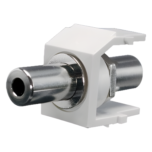 Módulo Acoplador Estéreo de 3.5 mm (1/8 Pulgadas), Tipo Keystone, de Paso, Color Blanco Mate