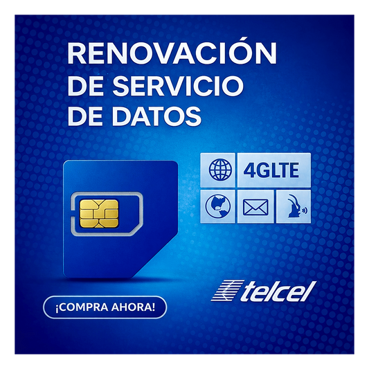 Renovación de plan anual de servicio de 6GB para SIM TELCEL