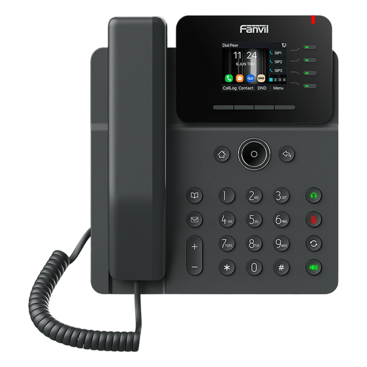 Teléfono IP Empresarial, 4 líneas SIP, pantalla a color 2.4", PoE, puertos Gigabit, conferencia local de 6 vías.