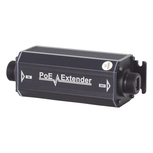Extensor PoE / 100 Metros / Intemperie (IP66) /  60 Watts / 1 Puerto de Entrada  / 1 Puerto de Salida PoE / No requiere alimentación.