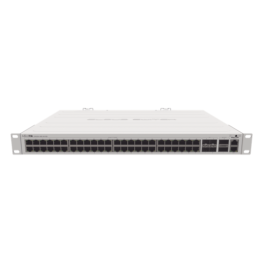 (CRS354-48G-4S+2Q+RM) Cloud Router Switch 48 puertos Gigabit Ethernet, 4 puertos SFP+ 10G, 2 puertos QSFP+ 40G, Montaje en Rack