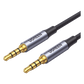 Cable Auxiliar de 3.5mm / Cable Audio Estéreo / Núcleo de Alambre de Cobre Esmaltado / Carcasa de Aluminio Azul + Nylon Trenzado /  Soporta Micrófono / 2 Metros