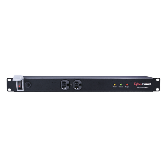 Supresor de Picos de 1800J En Rack Con 2 Tomas NEMA 5-20R y 10 NEMA 5-20R Traseras Con Circuit Breaker de 20A, Clavija NEMA 5-20P