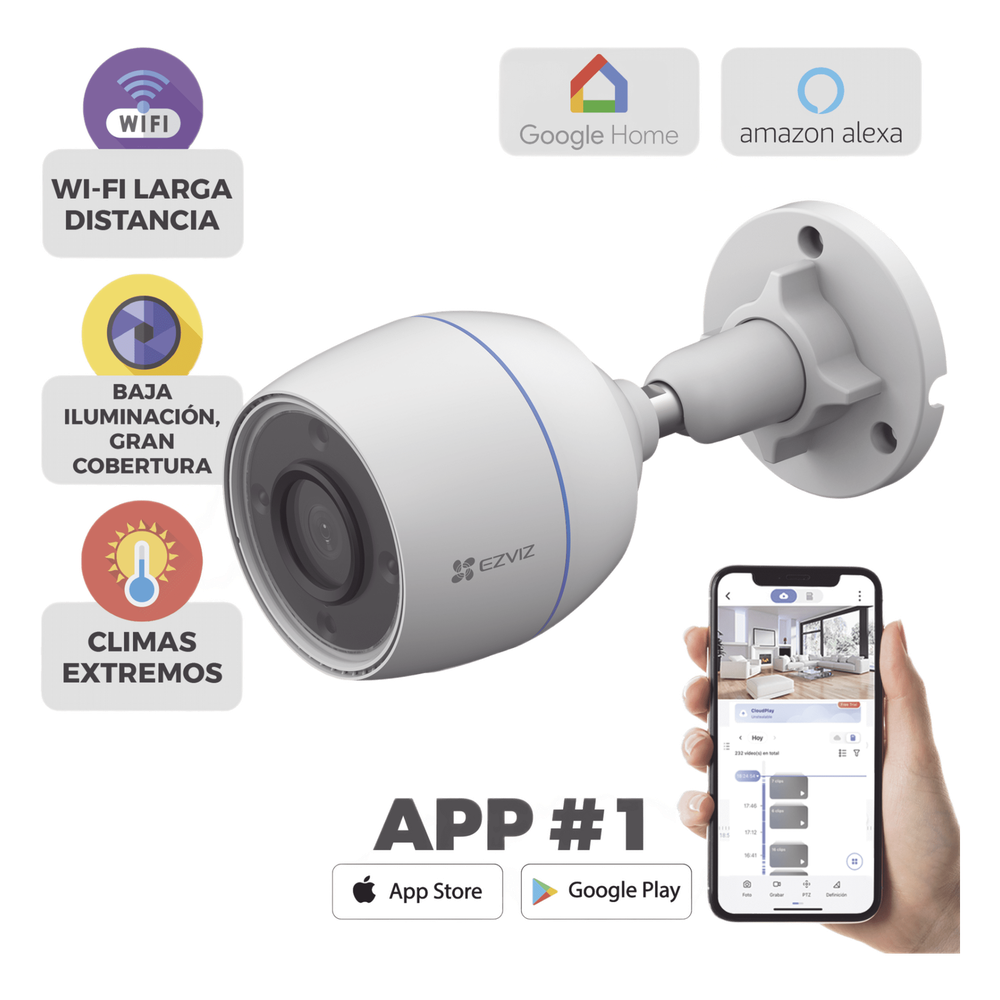 Bala WiFi / 2  Megapixel / Detección humana / Micrófono Integrado / Micro SD / Excelente Vision Nocturna / Exterior