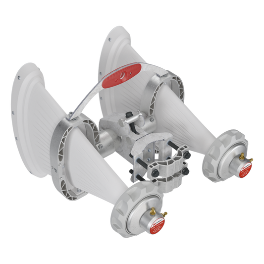 Antena Sectorial Asimétrica de 90° 4900 - 7125 MHz, 15 dBi con soporte mejorado, listas para TwisPort sin pérdida