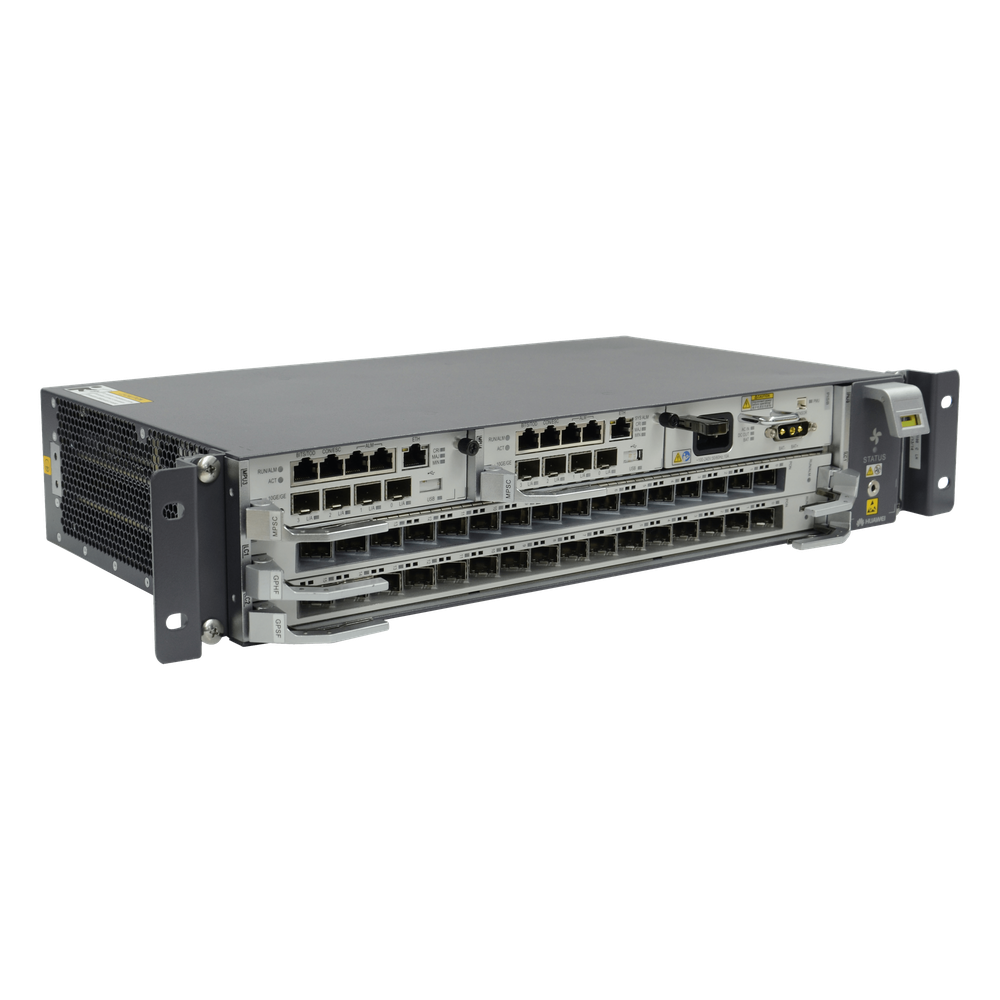OLT GPON OptiXAccess Carrier Class con 1 tarjeta de 16 puertos GPON C++, 2 ranuraas, 1 fuente de alimentación AC, 2 UR