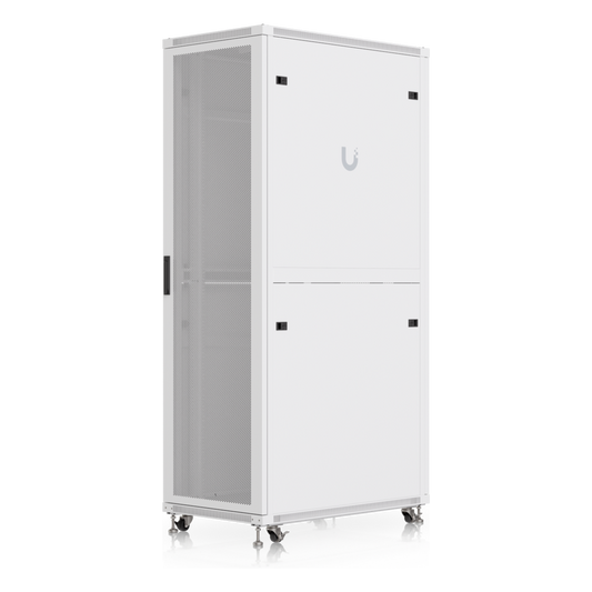 UACC Rack Cabinet 42U (600 × 1000 mm) – Gabinete de Piso Totalmente Ensamblado con Ventiladores Integrados, Paneles Removibles, Ruedas con Seguro y Puerta Frontal Perforada para Óptimo Flujo de Aire