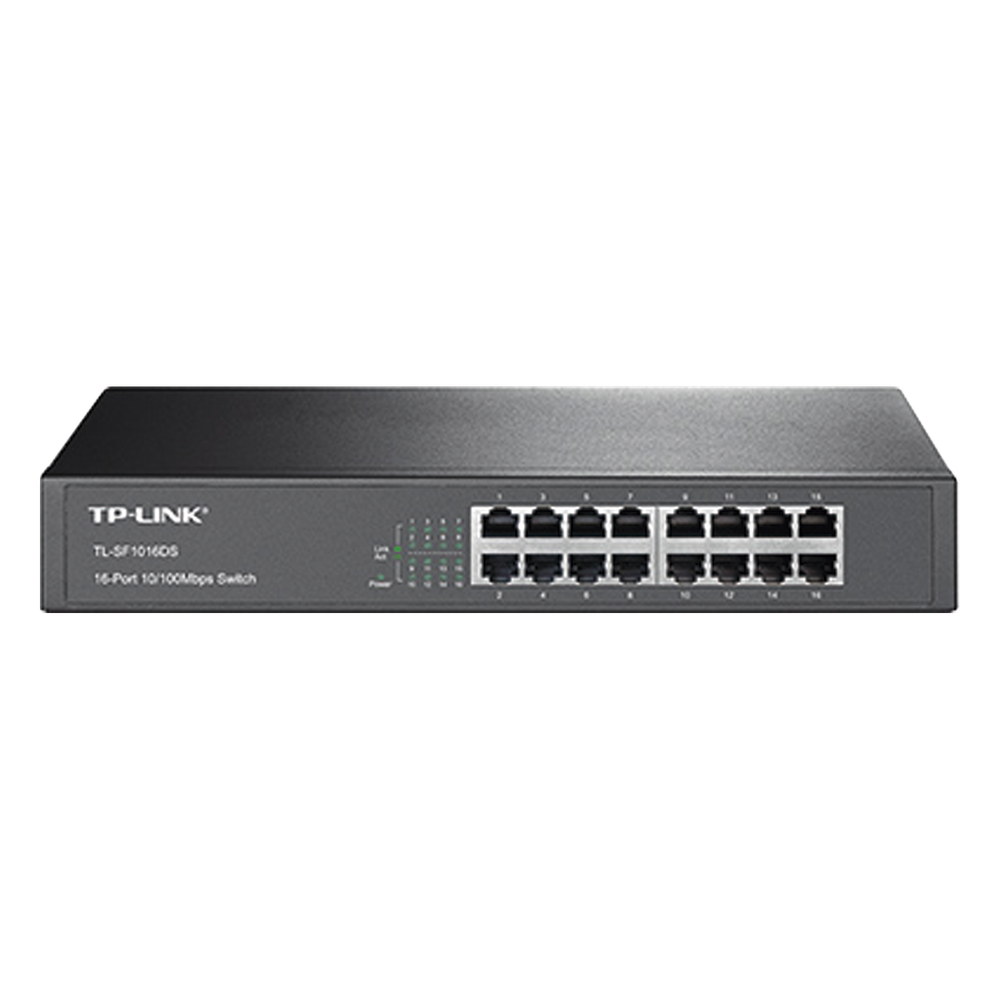 Switch no administrable de 16 puertos 10/100 Mbps de escritorio y para montaje en rack