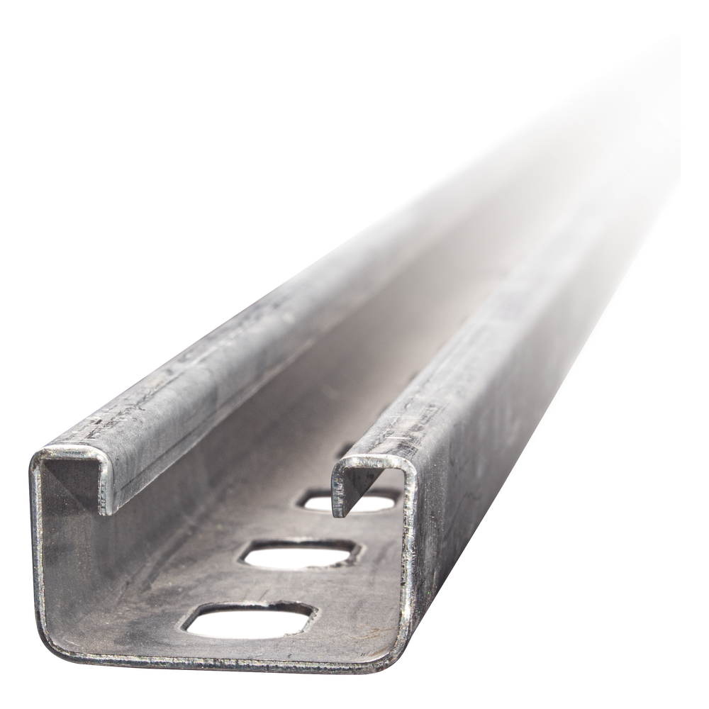 Unicanal perforado 4x2, 3000 mm, con acabado Electro Zinc