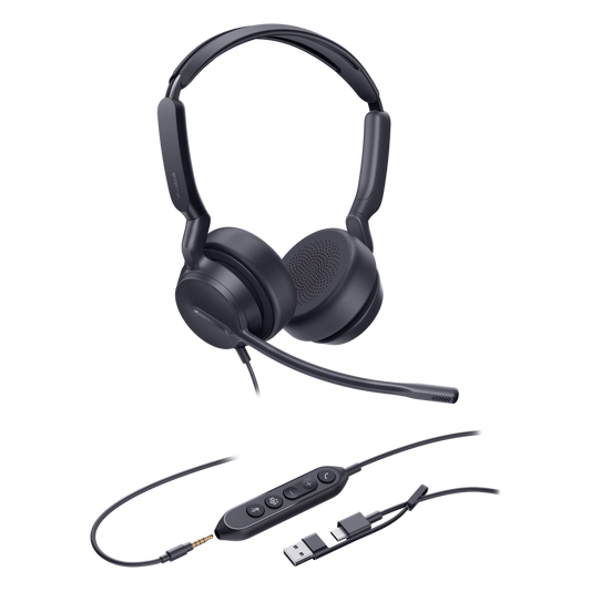 Diadema Alámbrica UH42 SE Dual de Yealink Certificada para Microsoft Teams con USB-C/A