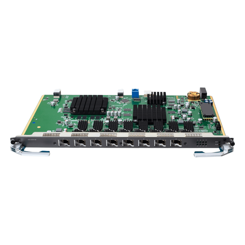Tarjeta de Servicio 8 Puertos XGSPON&GPON para OLT DSP8000X2 / Spliteo GPON de 1:128 / Spliteo XGSPON de 1:256 / Distancias de Hasta 20 Km / Intercambio en caliente