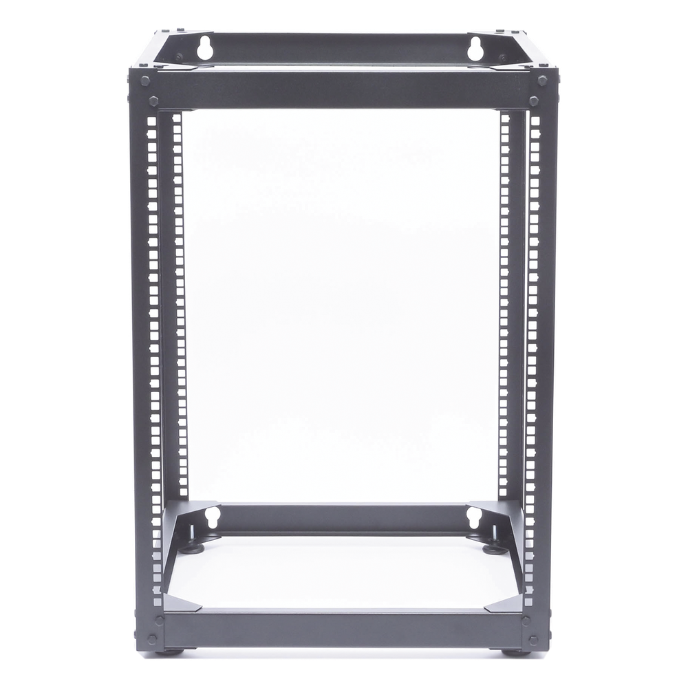 Rack Abierto de 4 Postes Instalación Pared o Piso de 14 Unidades, Ideal para Equipo de Audio!