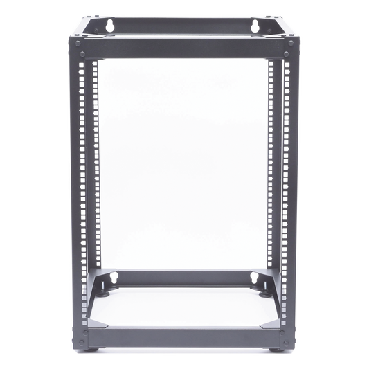 Rack Abierto de 4 Postes Instalación Pared o Piso de 14 Unidades, Ideal para Equipo de Audio!