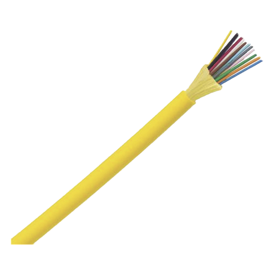 Cable de Fibra Óptica de 12 Hilos, Monomodo OS2 9/125, Interior, Tight Buffer 900um, No Conductiva (Dieléctrica), LSZH, Precio Por Metro