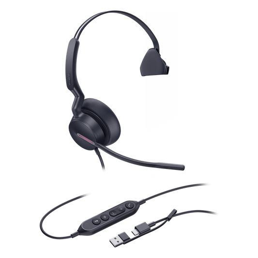 Diadema Alámbrica Yealink UH46 Mono USB-C/A Certificada con Microsoft Teams