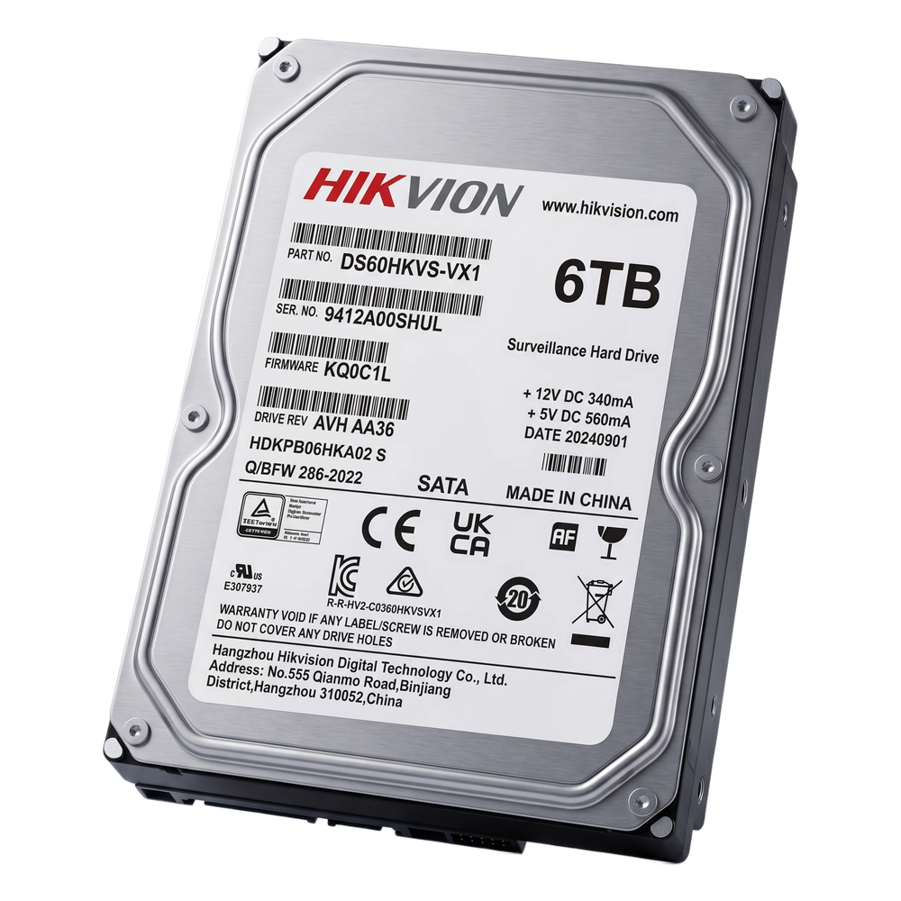 Disco Duro para Videovigilancia / 6 TB / SATA 6.0 Gb/s / 5400 RPM / 256 MB Buffer / Soporta 64 Cámaras HD / Operación 24/7 / 180 TB/Año / MTTF 1M Horas