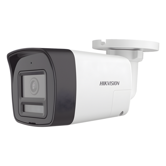 [Audio Bidireccional + Dual Light + ColorVu] Bala TURBOHD 4K (8 Megapixel) / Lente 2.8 mm / 30 mts IR EXIR + 20 mts Luz Blanca / Micrófono y Bocina Integrado / Exterior IP67 / Metal / dWDR