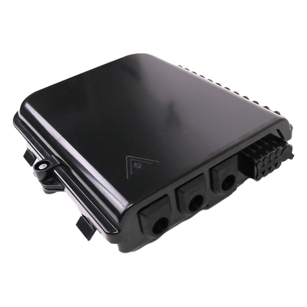 Cierre de Empalme para 24 fusiones de fibra óptica, Interior/Exterior, 3 Entradas para Cable Ø 6-12mm, con 8 acopladores SC/APC y splitter 1x8 SC/APC Incluido, IP65