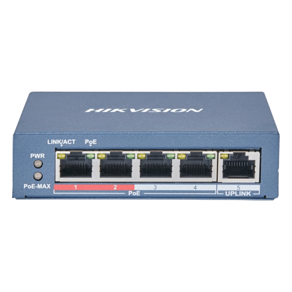 Switch PoE / 250 Metros PoE LARGA DISTANCIA / 4 Puertos 802.3at (30 W) 10/100 Mbps + 1 Puerto Uplink (10 / 100 Mbps)